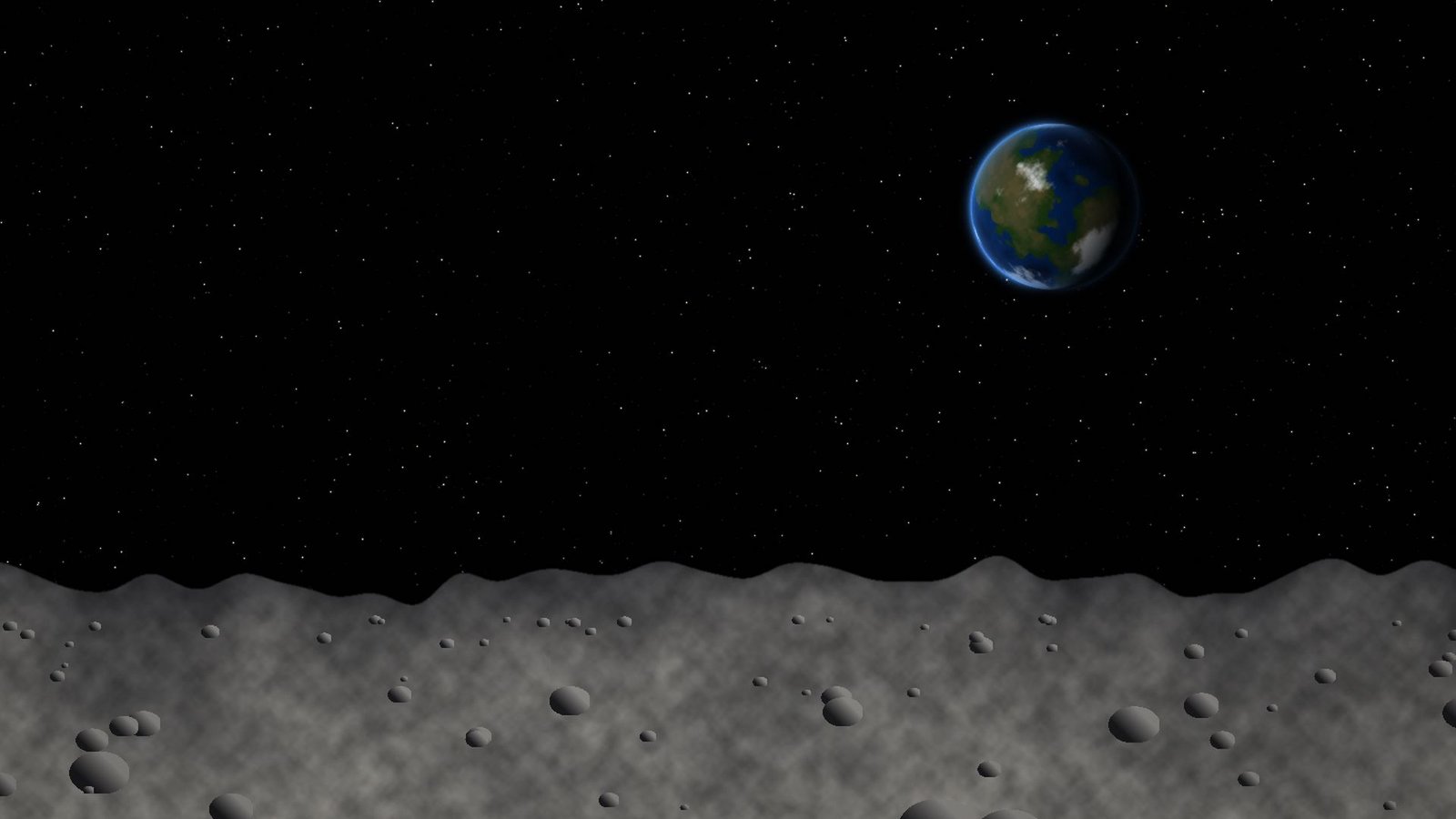 Earthrise over the lunar horizon, illustration
