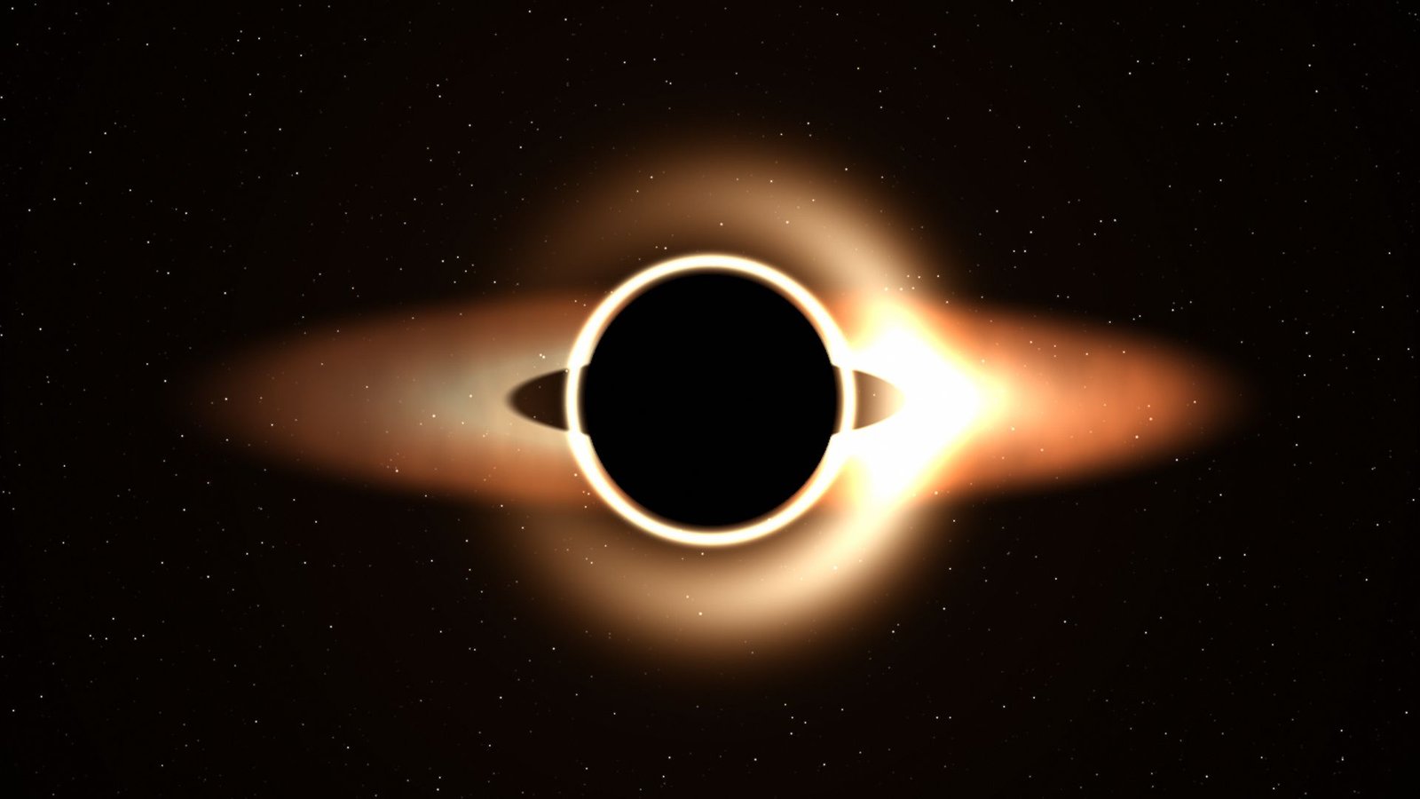 Black hole with accretion disk, illustration