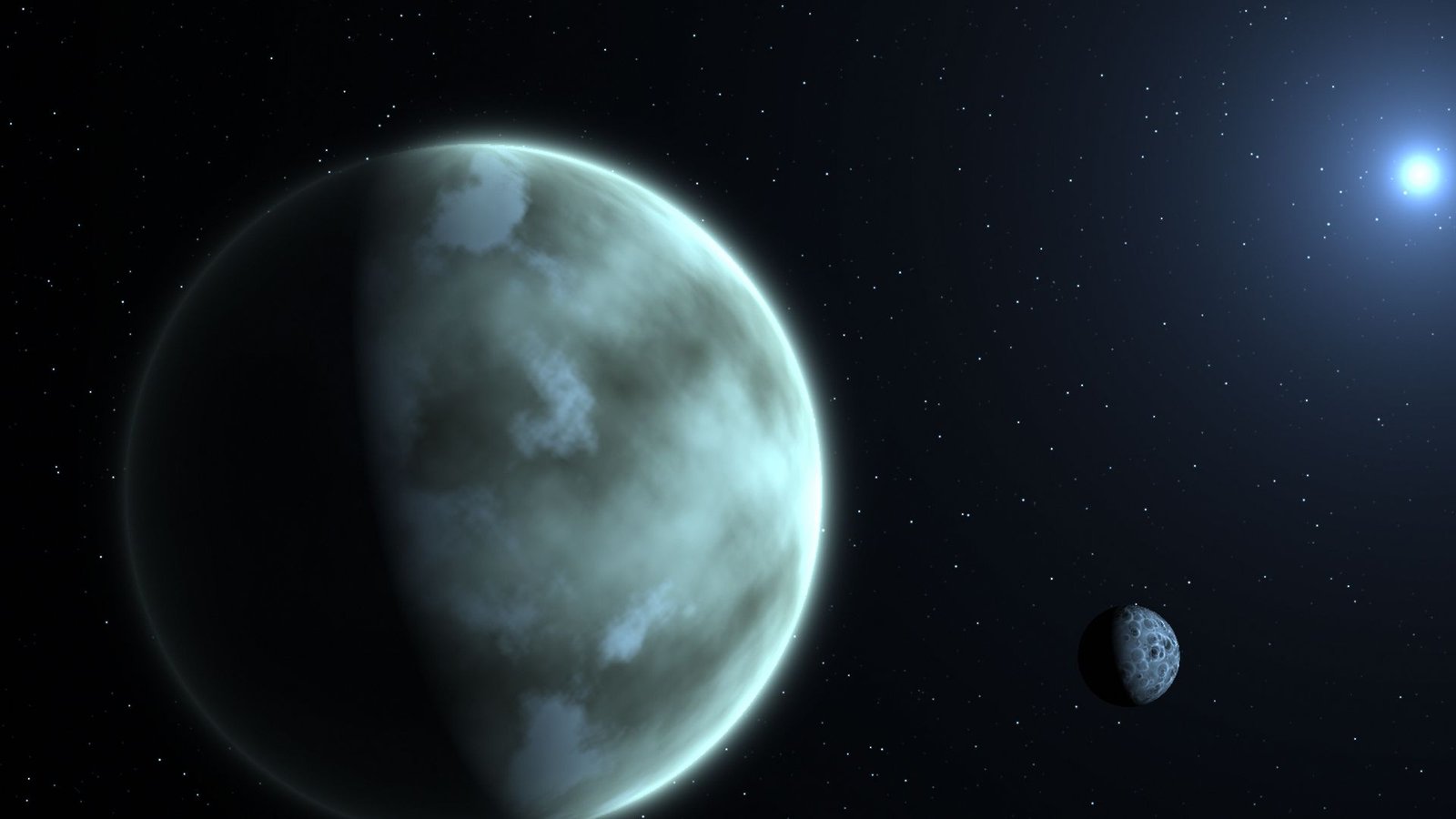 Exoplanet and its star, illustration